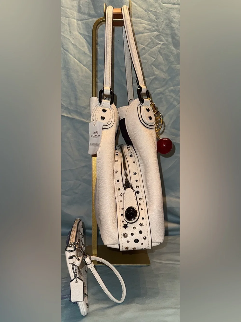 Coach Edie Shoulder Bag 31 With Star Rivets & Coach Wristlet With Ombré Rivets